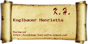 Koglbauer Henrietta névjegykártya