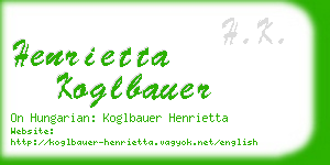 henrietta koglbauer business card